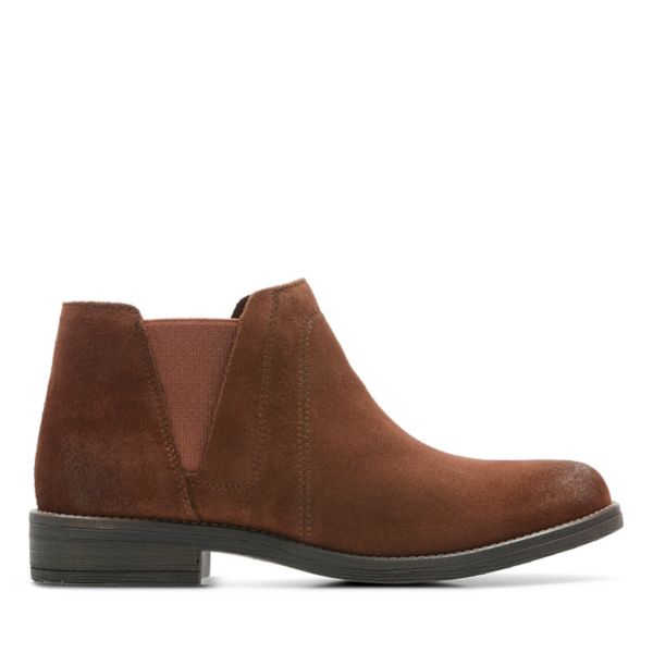 Clarks Womens Demi Beat Ankle Boots Brown | UK-6849537 - Click Image to Close